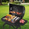 Black Cylinder With Side Panels And Wheels, High-temperature Powder Smoked Carbon Oven