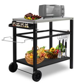 112x59x82cm, Stainless Steel Top, Without Basket, Removable, Barbecue Cart