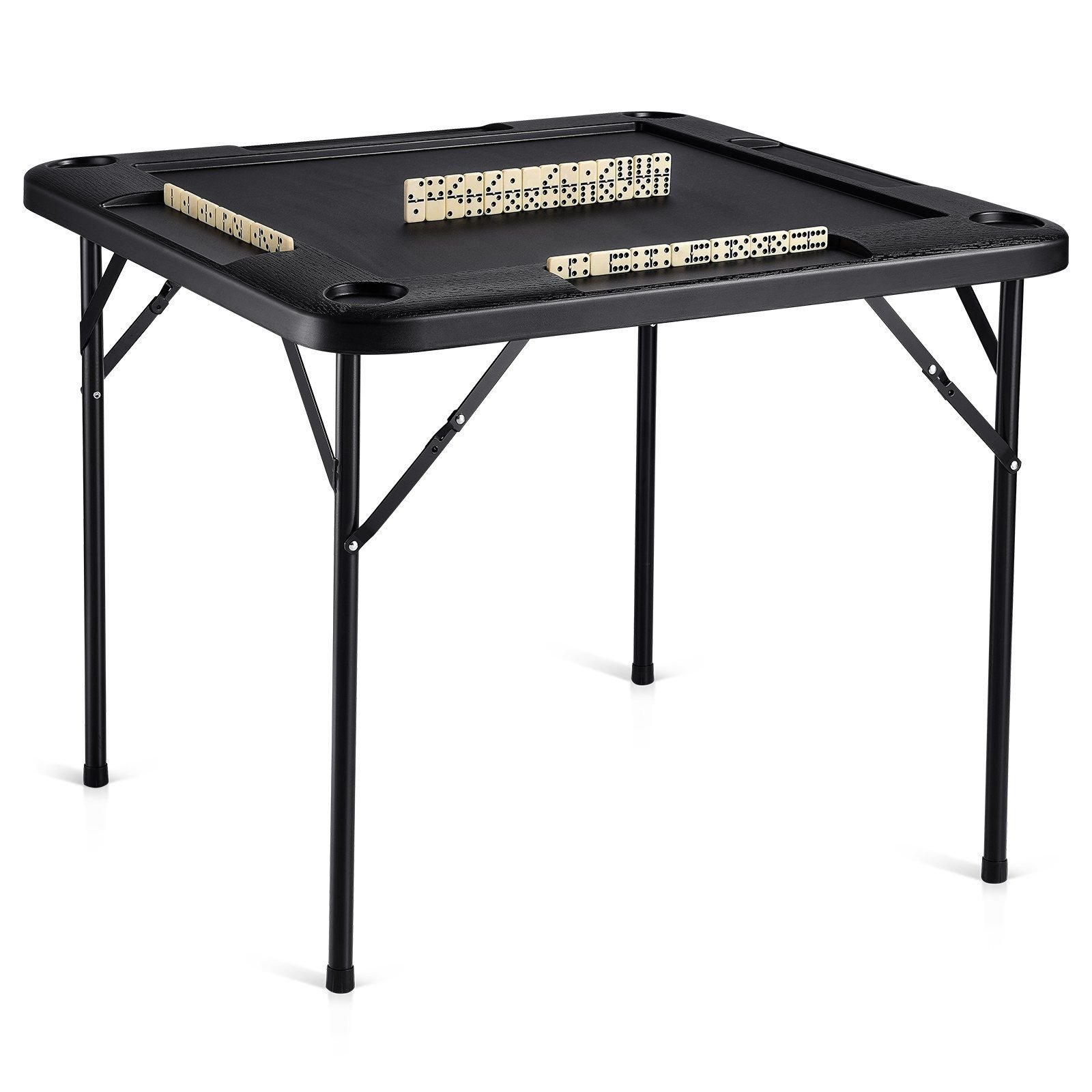 VEVOR Mahjong Table 4 Player Folding Card Table & 4 Cup Holders Chip ...