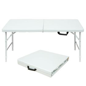 4ft Portable Folding Table Indoor & Outdoor Maximum Weight 135KG Foldable Table for Camping White