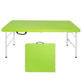 4ft Green Portable Folding Table Indoor & Outdoor Maximum Weight 135KG Foldable Table for Camping